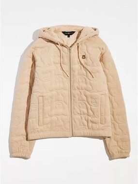 Teddy Fresh Cozy Quilted Bear Hoodie Sweatshirt Jacket XS